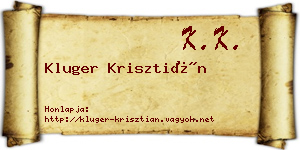 Kluger Krisztián névjegykártya